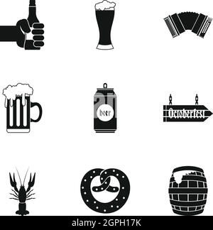 Beer icons set, le style simple Illustration de Vecteur