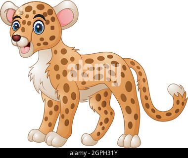 Cute cartoon cheetah Illustration de Vecteur