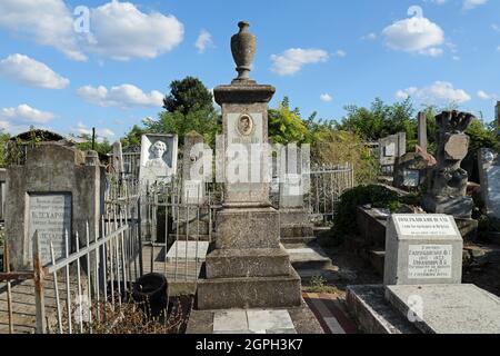 Tombes au cimetière juif de Chisinau Banque D'Images