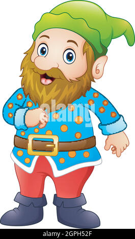 Joyeux gnome de dessin animé Illustration de Vecteur