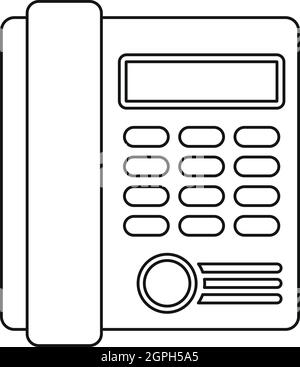 Icône de téléphone, style contour Illustration de Vecteur