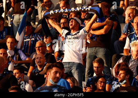 Bergame, Italie. 29 septembre 2021. Atalanta Supporters pendant Atalanta BC vs jeunes garçons, UEFA Champions League football match à Bergame, Italie, septembre 29 2021 crédit: Independent photo Agency/Alay Live News Banque D'Images