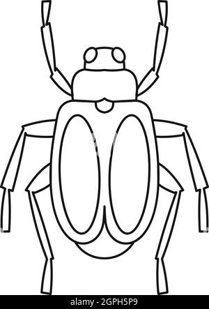 Icône Beetle Bug style du contour, Illustration de Vecteur