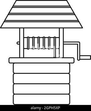 Ainsi l'eau, l'icône de style contour Illustration de Vecteur