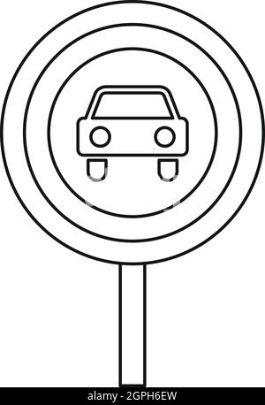 Circulation des véhicules à moteur est interdit icon Illustration de Vecteur