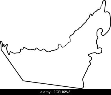 Carte des Émirats arabes unis, l'icône de style contour Illustration de Vecteur