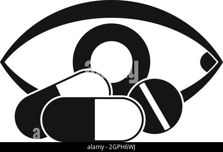 Traitement de l'icône de l'oeil, le style simple Illustration de Vecteur