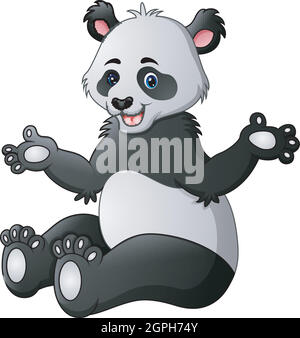 Panda mignon cartoon Illustration de Vecteur