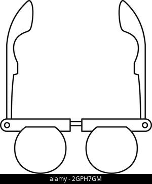 Lunettes avec lentilles rondes style du contour, icône Illustration de Vecteur