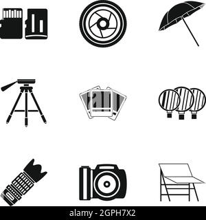 Photo Icons set, le style simple Illustration de Vecteur