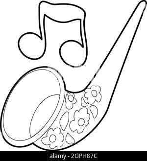 Icône style du contour, Saxophone Illustration de Vecteur