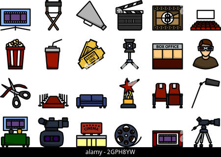 Cinéma Icon Set Illustration de Vecteur