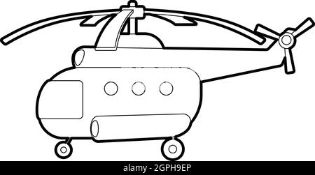 Icône style du contour, de l'hélicoptère Illustration de Vecteur