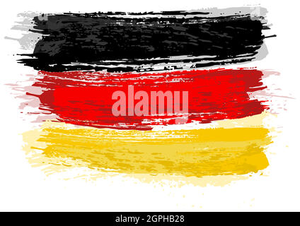 Drapeau allemand peint avec une brosse Illustration de Vecteur