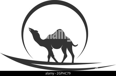 Modèle vectoriel de conception plate avec logo Camel Illustration de Vecteur