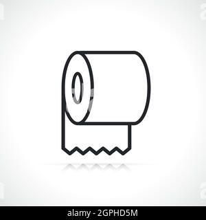 Icône de ligne de papier toilette en rouleau Illustration de Vecteur
