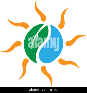 Logo Sun Icon modèle vectoriel plat Illustration de Vecteur