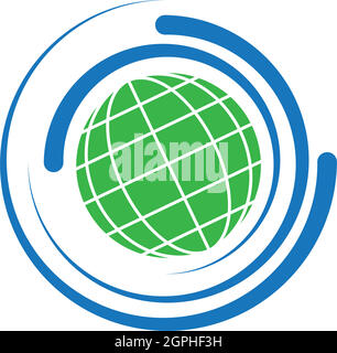 Globe, terre et gouttes, globe terrestre, recyclage, logo, icône Illustration de Vecteur