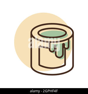 Icône à plat vectoriel de seau de peinture Illustration de Vecteur
