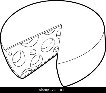 Icône style du contour, fromage Illustration de Vecteur