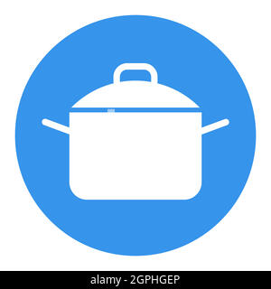 Icône de glyphe blanc de casserole. Symbole de la casserole ou de la casserole Illustration de Vecteur