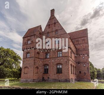 Le célèbre château de conte de fées de Borreby dans le sud de l'île de la Zélande, Danemark, 10 août 2021 Banque D'Images