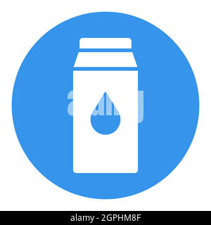 Boîte de lait à base d'icône en glyphe blanche pour cuisine vectorielle Illustration de Vecteur