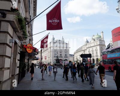 Hard Rock Cafe à Piccadilly Circus, Londres, Angleterre. Banque D'Images