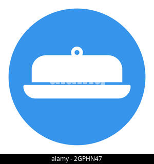 Icône de glyphe blanc vectoriel de beurre. Appareil de cuisine Illustration de Vecteur