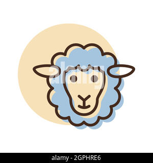 Icône de vecteur mouton. Tête d'animal Illustration de Vecteur