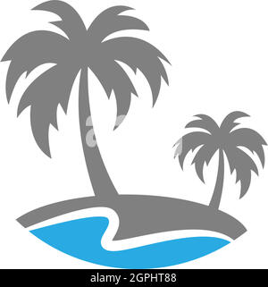 Palm Beach, concept de logo de vitamine Illustration de Vecteur