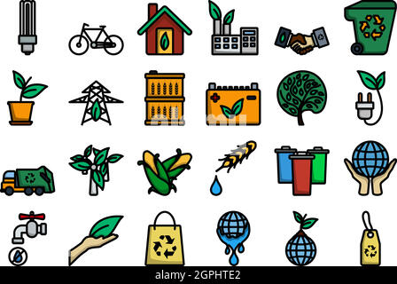 Ecology Icon Set Illustration de Vecteur