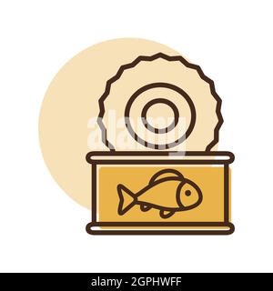 Fish préserve l'icône vectorielle plate Illustration de Vecteur