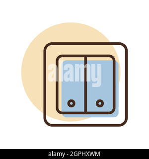 Interrupteur électrique icône deux boutons Illustration de Vecteur