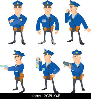 Projet d'appareil policier, cartoon style Illustration de Vecteur