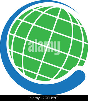 Globe, terre et gouttes, globe terrestre, recyclage, logo, icône Illustration de Vecteur