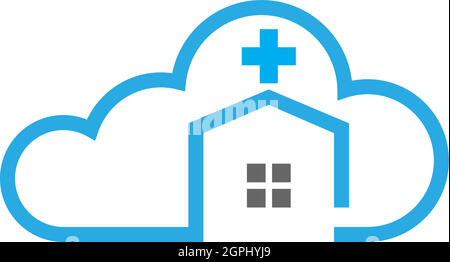 Icône du logo Cloud Home Care concept Illustration de Vecteur