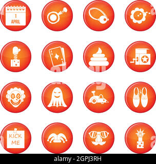 April Fools Day icons vector set Illustration de Vecteur