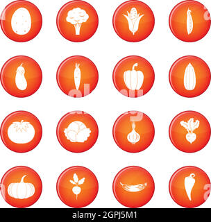Ensemble de vecteurs d'icônes de légumes Illustration de Vecteur