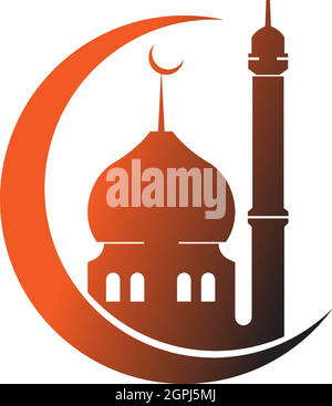 Logo islamique, modèle vectoriel de conception d'icône de mosquée Illustration de Vecteur