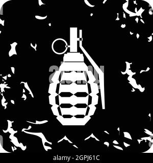 Grenade, l'icône grunge style Illustration de Vecteur