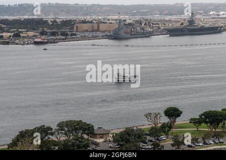 Vue panoramique sur la baie de San Diego lors d'une journée très importante, en Californie du Sud Banque D'Images