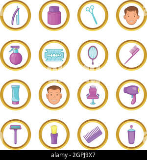 Vector set Barbershop style cartoon, Illustration de Vecteur