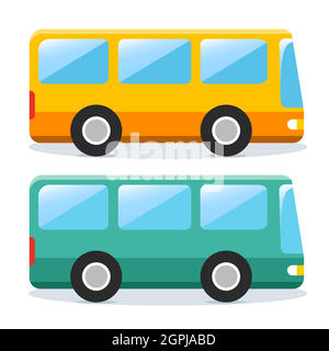 Conception de bus public plat Vector Illustration de Vecteur