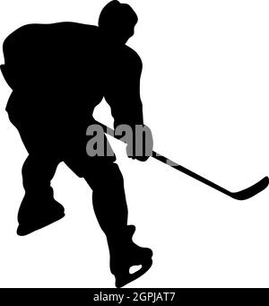 Le joueur de hockey Silhouette Illustration de Vecteur