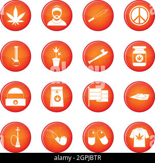 Icônes rastafari vector set Illustration de Vecteur