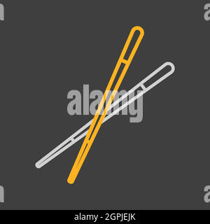 Baguettes chinoises, symboles vectoriels Illustration de Vecteur