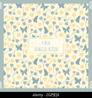 Motif sans couture vectoriel de papillons et de fleurs Illustration de Vecteur