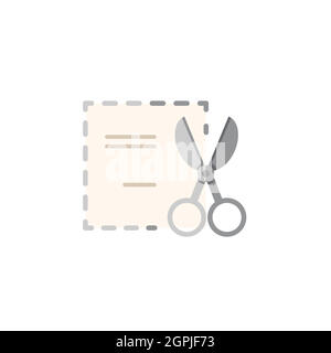 Bon de réduction. Billet de découpe et ciseaux. Icône de couleur plate. Illustration de vecteur commercial Illustration de Vecteur