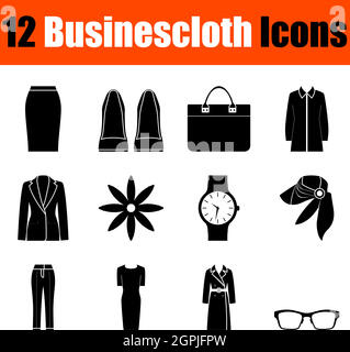 Ensemble d'icônes BusinesCloth Illustration de Vecteur